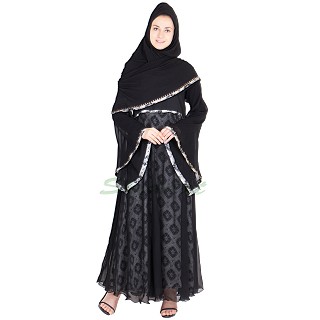 Abaya - Umbrella abaya with cut dana work